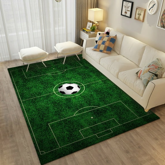 3D Football Printing Floor Mat Carpets for Living Room Soccer Field Area Rug Kids Bedroom Bathroom Mats Antislip Home Mat Rugs