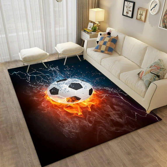 3D Football Printing Floor Mat Carpets for Living Room Soccer Field Area Rug Kids Bedroom Bathroom Mats Antislip Home Mat Rugs
