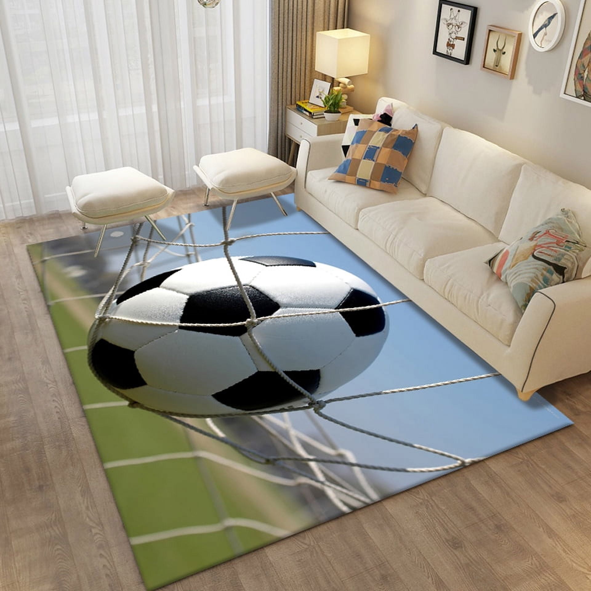 3D Football Printing Floor Mat Carpets for Living Room Soccer Field Area Rug Kids Bedroom Bathroom Mats Antislip Home Mat Rugs