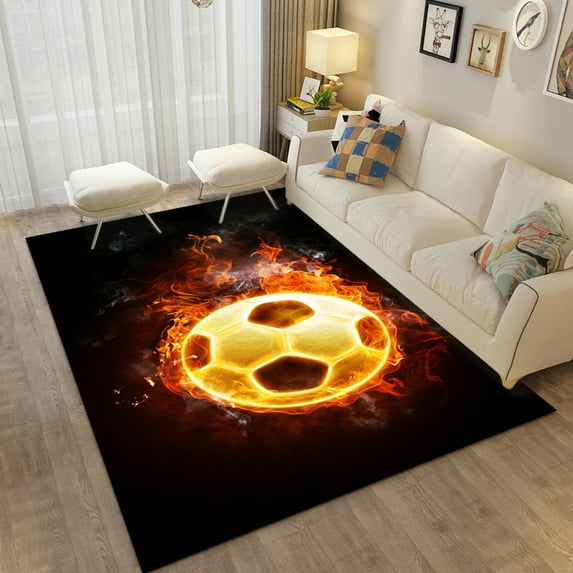 3D Football Printing Floor Mat Carpets for Living Room Soccer Field Area Rug Kids Bedroom Bathroom Mats Antislip Home Mat Rugs