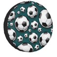 3D Football Trophy Logo Tire Cover 4WD 4x4 Trailer Soccer Ball Lover