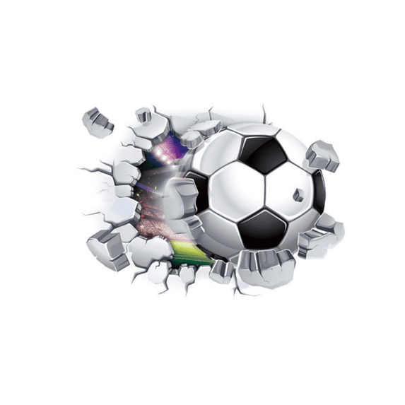 3D Football Wall Stickers for Boys Room, Soccer Wall Art Decals for Bedroom, Sports Fan Decor, Football Theme Wall Decoration for Soccer Lovers