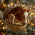 thumbnail image 1 of 3D Forest Animal Acorn Ornaments, Woodland Christmas Decor with Realistic Animal Figures, Pine Cone Animal Decoration, Party Decor, Resin Hanging Ornament for Home Decor, 1 of 4