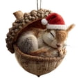 thumbnail image 1 of 3D Forest Animal Acorn Ornaments, Woodland Christmas Decor with Realistic Animal Figures, Resin Hanging Ornaments for Christmas Tree, Home, Party Decor, Cozy Forest Theme Collection, 1 of 6