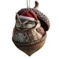thumbnail image 1 of 3D Forest Animal Acorn Ornaments, Woodland Christmas Decor with Realistic Animal Figures, Resin Hanging Ornaments for Christmas Tree, Home, Party Decor, Cozy Forest Theme Collection, 1 of 6