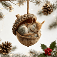 thumbnail image 1 of 3D Forest Animal Acorn Ornaments, Woodland Christmas Decor with Realistic Animal Figures, Hanging Ornaments & Winter Holiday Gift (Squirrel), 1 of 6