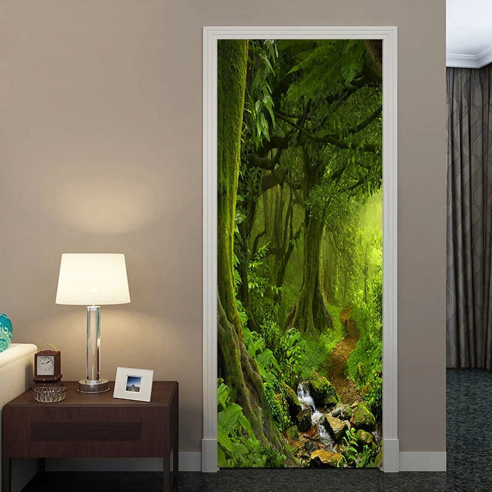 3D Forest Door Sticker Vinyl Wallpaper Selfadhesive DIY For Dream