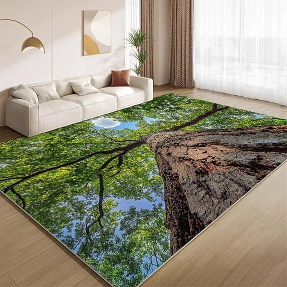 3D Forest Small Area Rugs Realistic Tree Scenery Rugs Soft Washable Non Slip Carpet for Teens Boys Girls Kids Room Living Room Bedroom Entry Floor Mats 2 x 3ft