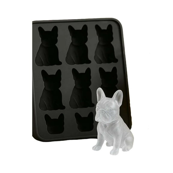 3D French Bulldog Ice Molds, Fun Animal Shape Large Dog Ice Tray for Whiskey, Cocktail,Coffee, Drink Decoration Cute Novelty Dog Silicone Molds