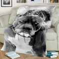 3D French Pit Bull Dog Pet Cartoon Blanket,Soft Throw Blanket for Home