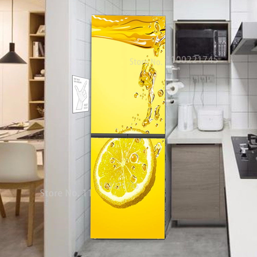 3d fresh fruit fridge stickers pvc waterproof decorative fridge self