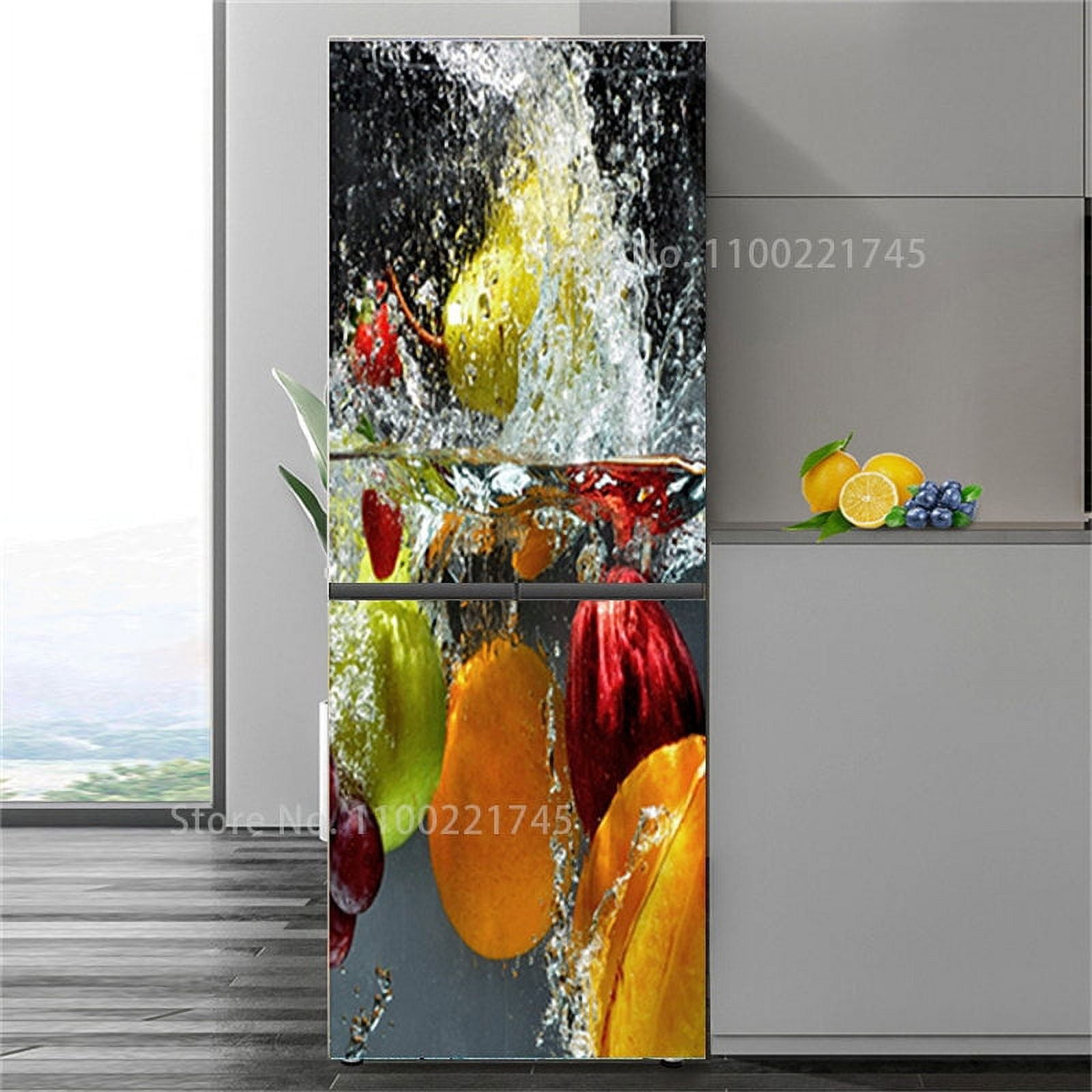 3D Fresh Fruit Fridge Stickers PVC Waterproof rative Fridge Self 3D Fresh Fruit Fridge Stickers PVC Waterproof rative Fridge Self