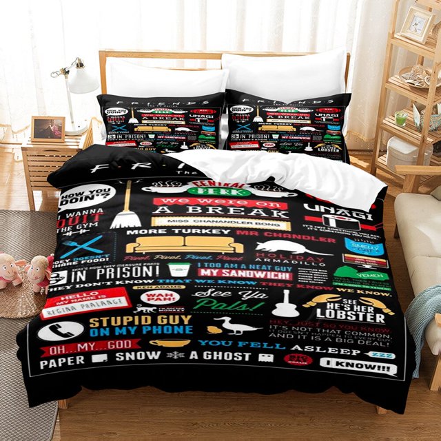 3D Friends TV Movie Duvet Cover Set Full King Size Comforter Cover