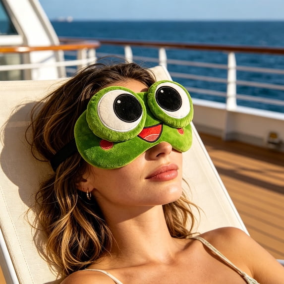 3D Frog Sleep Mask, Sleep Eye Mask, Funny Sleep Mask, Cute Sleep Mask, Funny Eye Mask, Cute Eye Cover, Soft Comfortable Blindfold for Travel, Nap & Night 1Pcs (Green Frog)