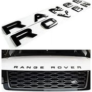 3D Front Hood or Rear Liftgate Letters Emblem Rear Trunk Badge for Range Rover Sport Glossy Black