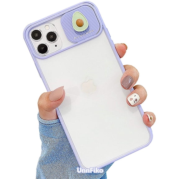 3D Fruit Phone Case Compatible with iPhone SE, Cute Hard TPU Protective Cover with Slide Camera Lens Protector (Avocado, New iPhone SE)