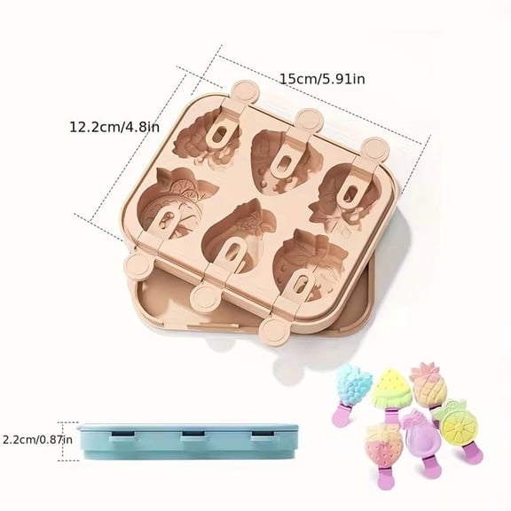 3D Fruit Shaped Popsicle Ice Cream Mold - Fun DIY Silicone Mold for Homemade Treats