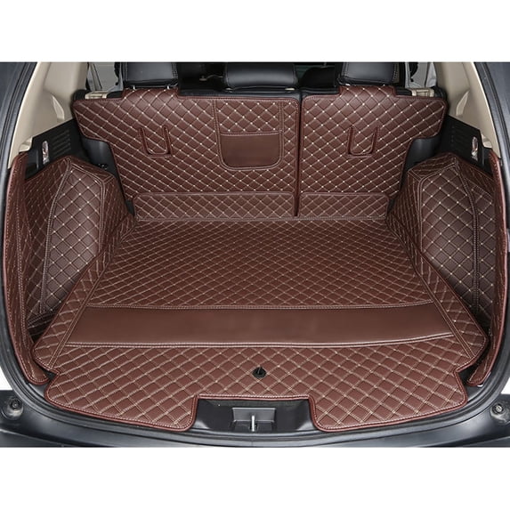 3D Full Coverage Car Trunk Mat Compatible with Lincoln Navigator 2014-2019-Current (Coffee)