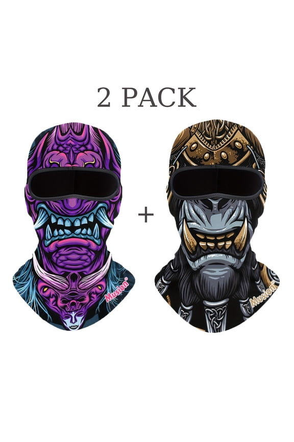 3D Funny Beard & C Print Balaclava Mask Tactical Face Cover for Motorcycle Cycling Sun/Wind Protection Novelty Full Face Neck