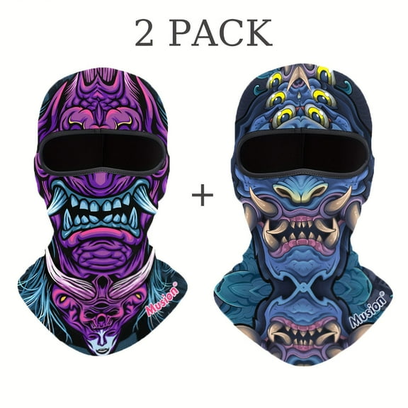 3D Funny Beard & C Print Balaclava Mask Tactical Face Cover for Motorcycle Cycling Sun/Wind Protection Novelty Full Face Neck