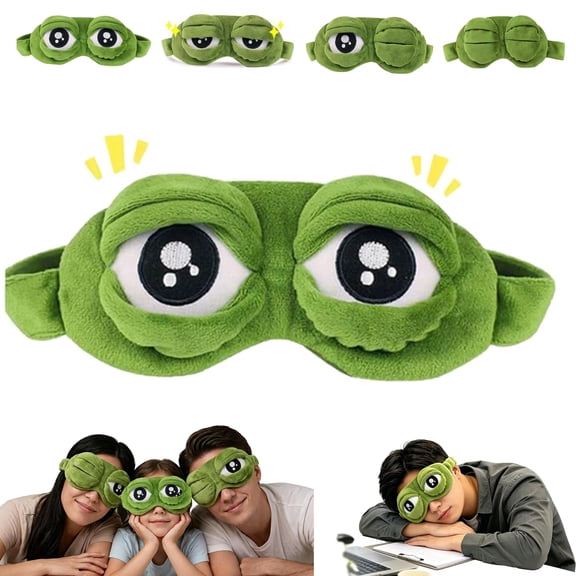 3D Funny Frog Sleep Mask, Funny Cute Animal Eye Mask for Sleeping, Soft Comfortable Eye Mask for Kids & Adults, Blackout Sleeping Mask for Travel, Nap, Night Sleep