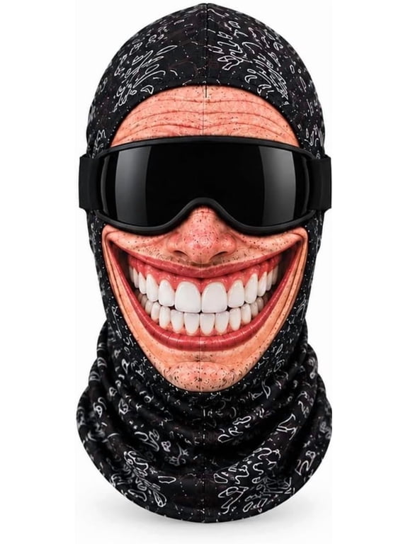 3D Funny Ski Mask, Balaclava Face Mask Costume, 3D Windproof Full Face Cover Winter Hat for Festivals Raves Party Outdoor Halloween, Style E