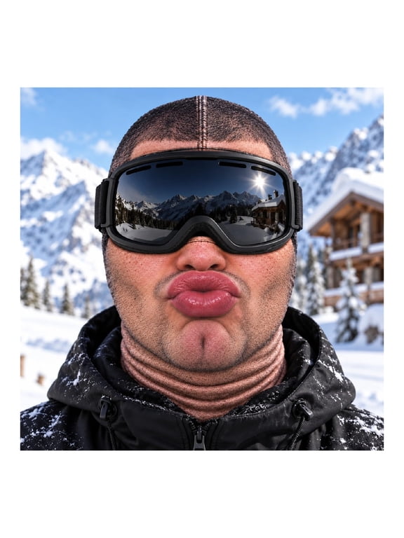 3D Funny Ski Mask for Men, Realistic Old Man Balaclava Face Mask with Face Print, Novelty Winter Face Cover for Skiing Snowboarding Helmets Goggles and Outdoor Groups