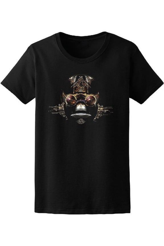 3D Futuristic Cyborg Robot Face T-Shirt Women -Image by Shutterstock, Female Medium