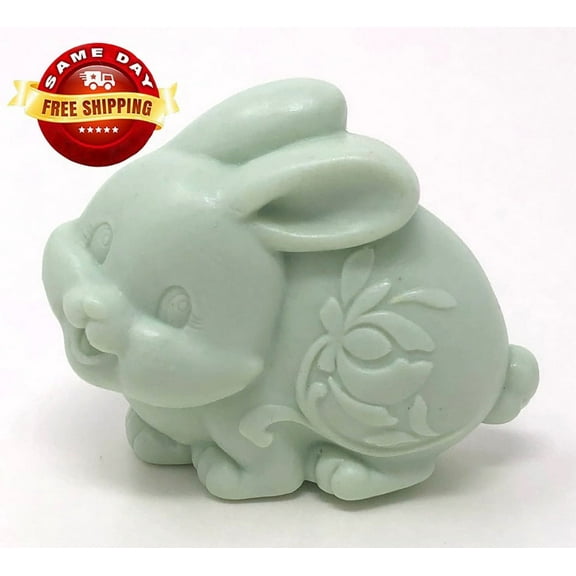 3D GREEN EASTER BUNNY SOAP BAR HANDMADE ALL NATURAL MOISTURIZING BODY & SKIN