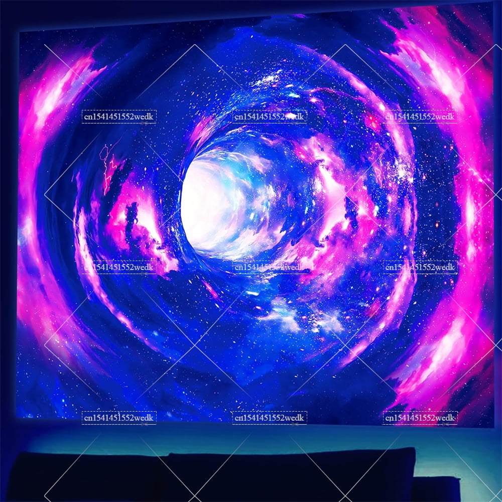 3D Galaxy Blacklight Tapestry UV Reactive Glow in The Dark Neon