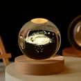 thumbnail image 1 of 3D Galaxy Crystal Ball Lamp Sun System Astronomy Planets Model Night Light Colorful with Wooden Base for Home Decorative Birthday Gift for Teens Boys and Girls, 1 of 11