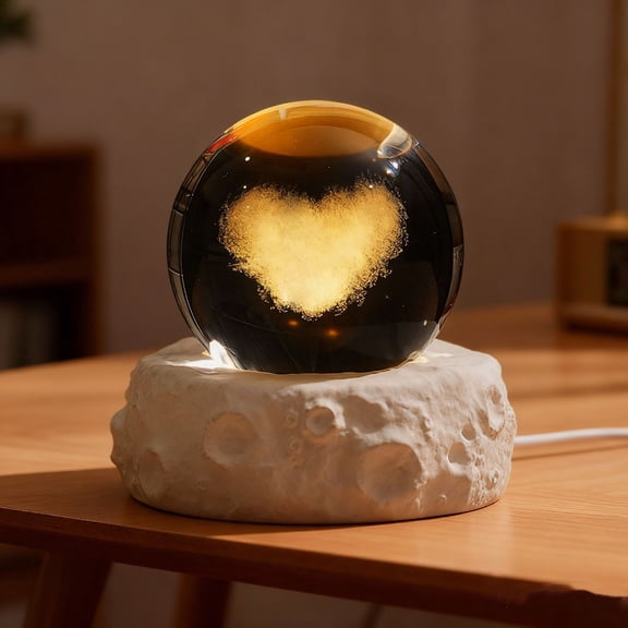 3D Galaxy Ball Night Light, Ball Night Light with USB Power, 3 Color Modes, Moon-Themed Desktop Decor, Gift for Birthday, Valentine's Day, night light