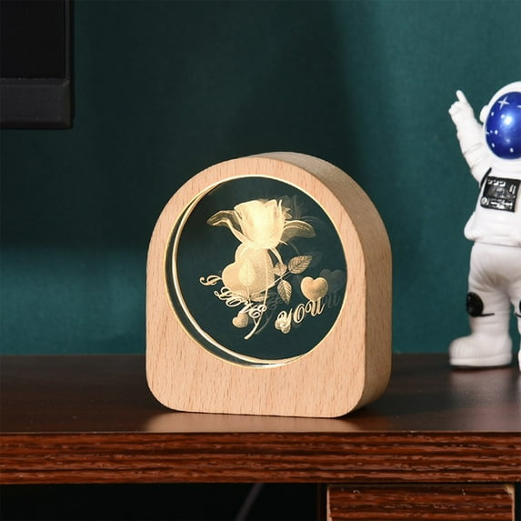 3D Galaxy Crystal Ball Night Light,Universe Crystal Ball Lamp, Wooden Base Decor Space Astronomy Gifts for Kids and Adults