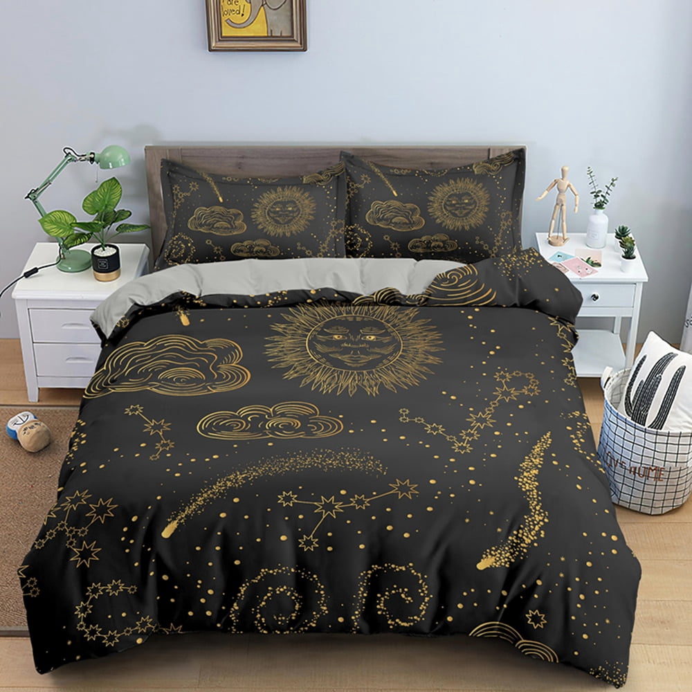 3D Bedding Sets Universe Outer Space Blue Galaxy Quilt Duvet Cover Bed Sheet Sell Pillowcase