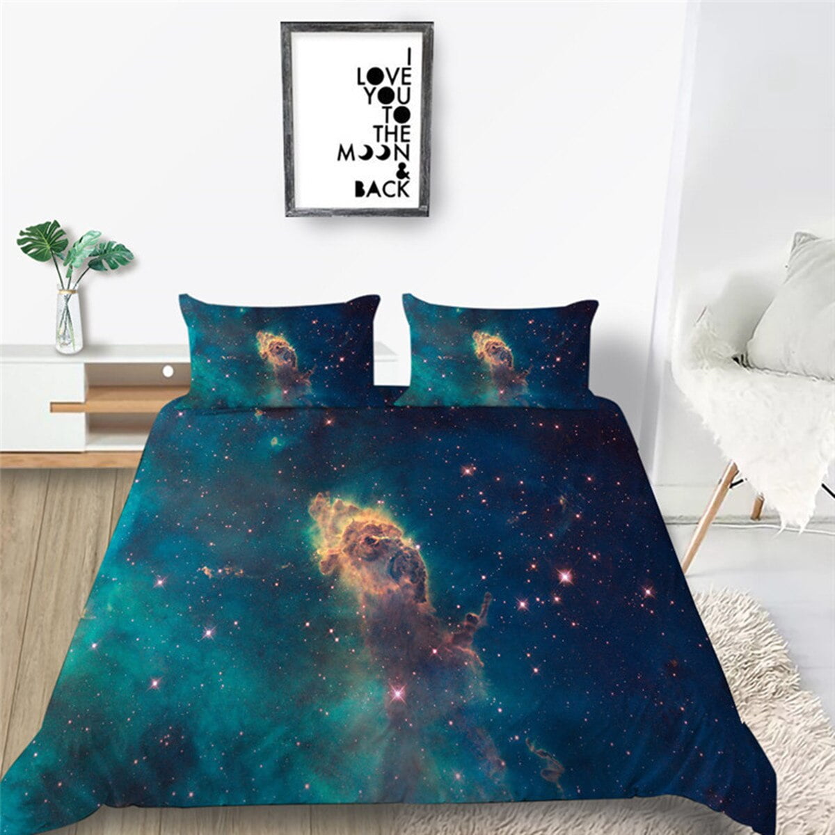 3D Galaxy Duvet Cover Starry Sky Universe Quilt Cover Outer Space ...