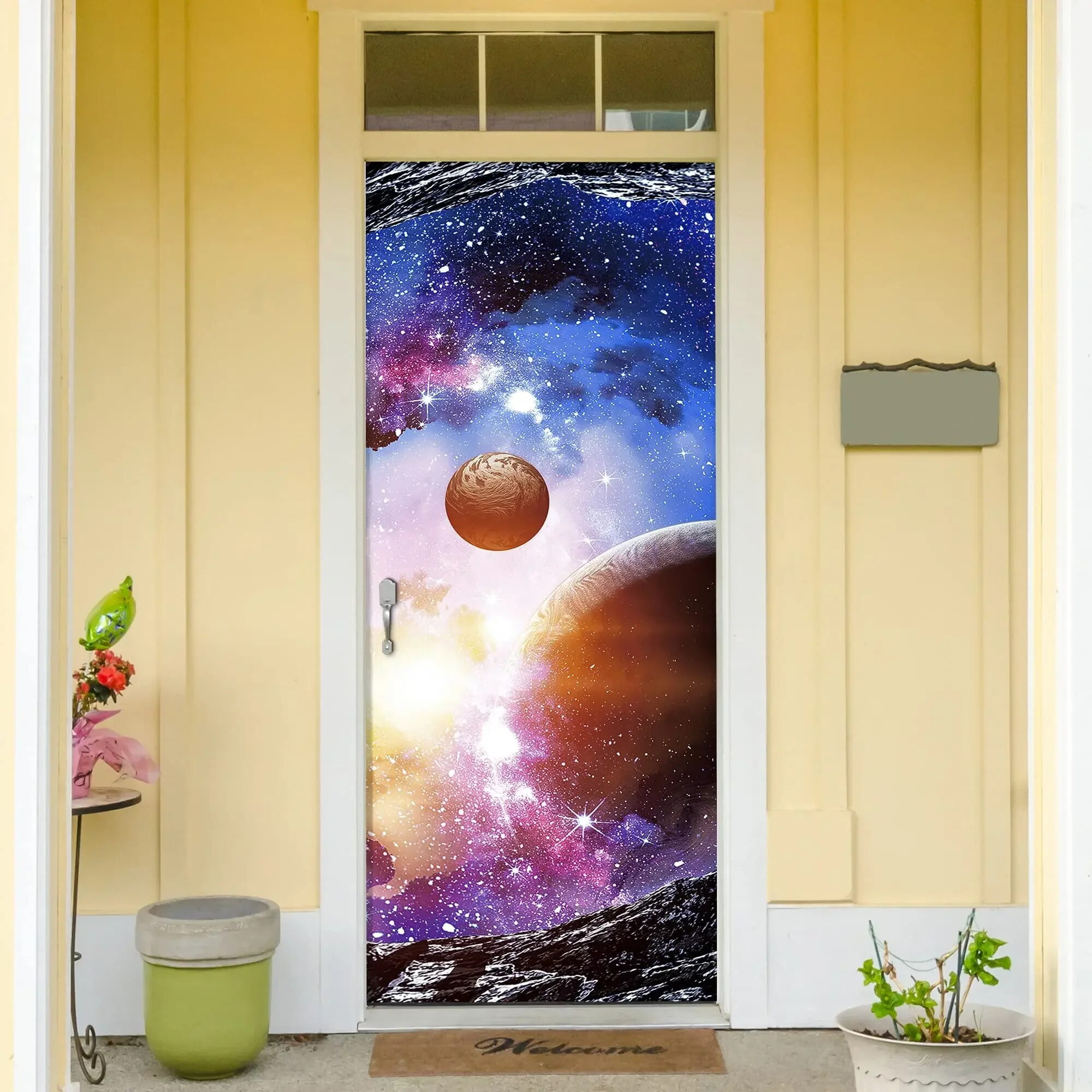 3D Galaxy blue starry sky 3D door sticker Star map wallpaper Outer ...