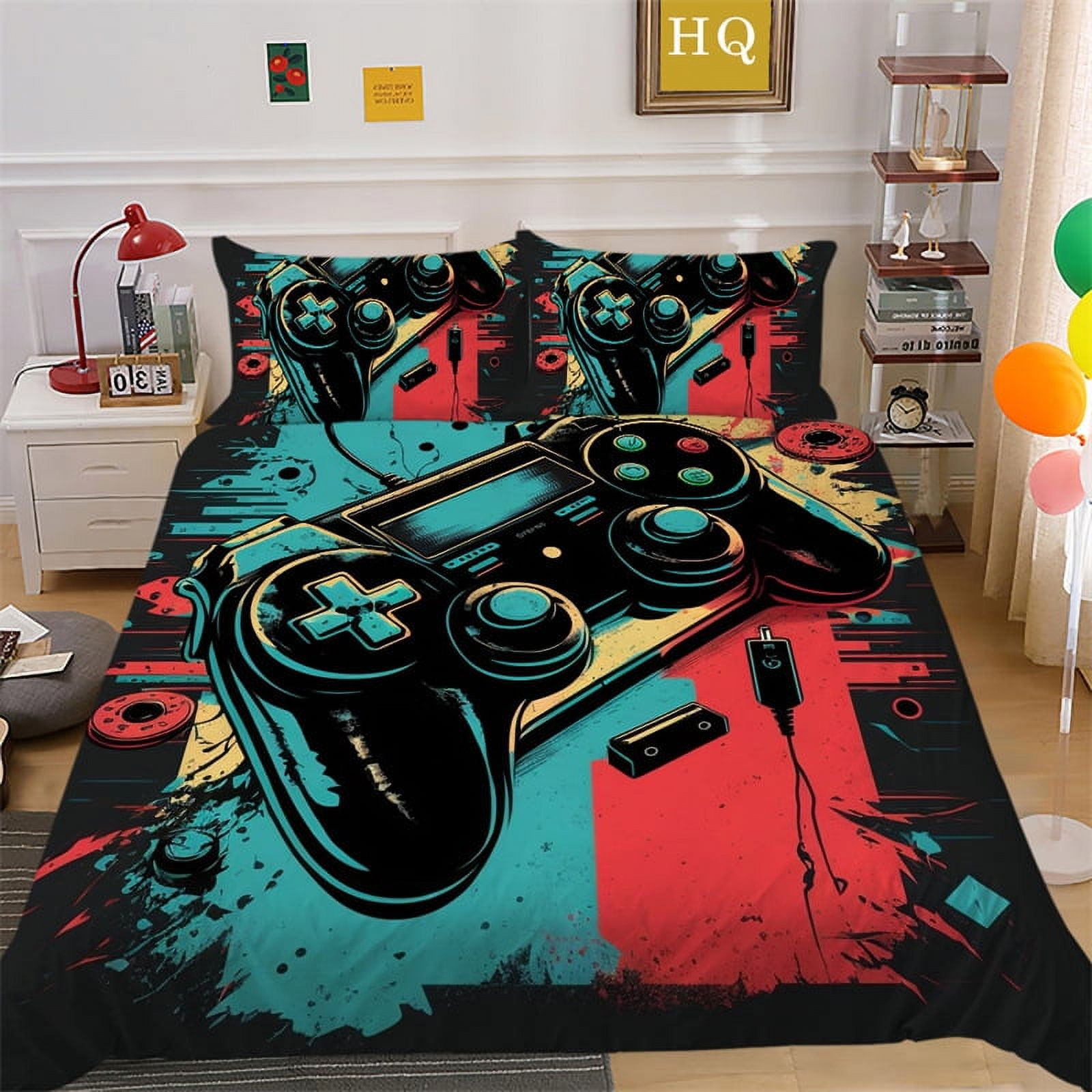 3D Game Controller Print Bedding Comforter Set Twin Full Queen King