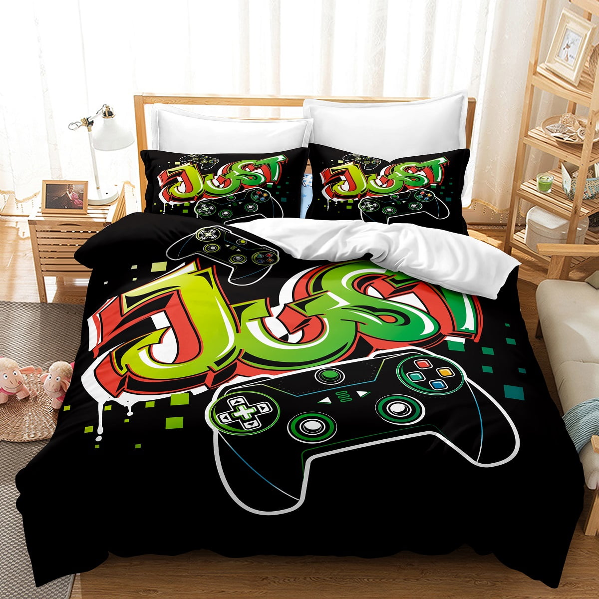 3D Game Controller Print Bedding Comforter Set Twin Full Queen King