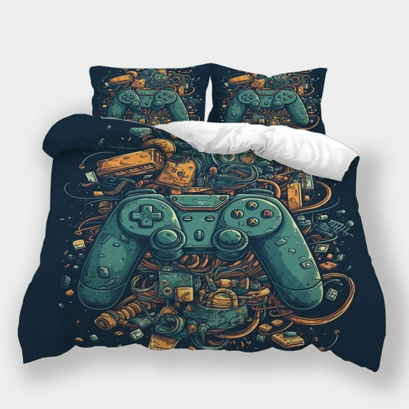 3D Gamepad Printed Duvet Cover Set Children Adult Fashion Design Home Textiles Bedding Set,Queen (90"x90")