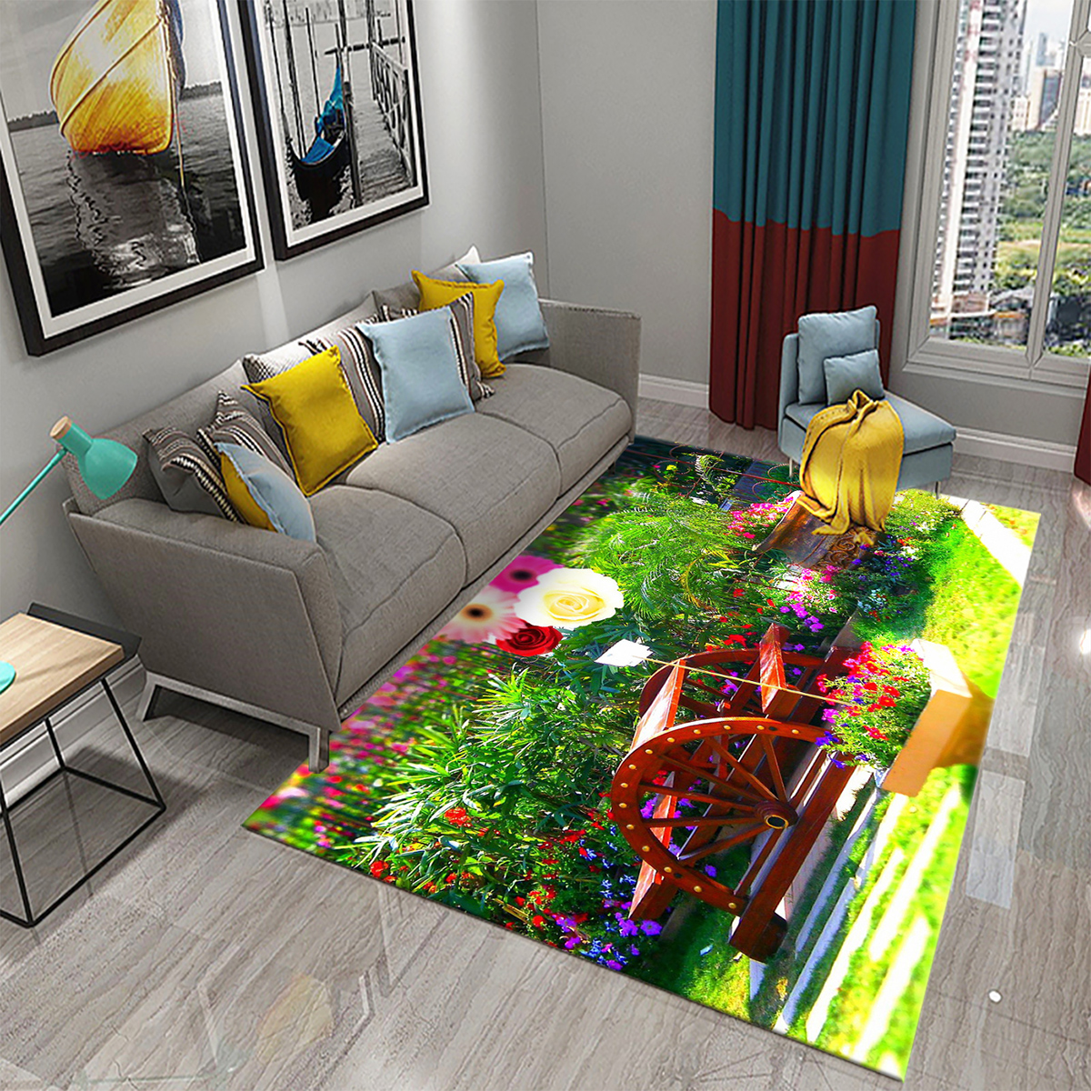 Colorful Flower Garden Nature Soft Mat Moss Rugs Carpets Bedroom Decor