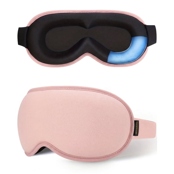 3D Cooling Eye Mask for Sleeping - Gel Eye Mask for Puffy Eyes, Migraines & Dark Circles Relief (Pink)