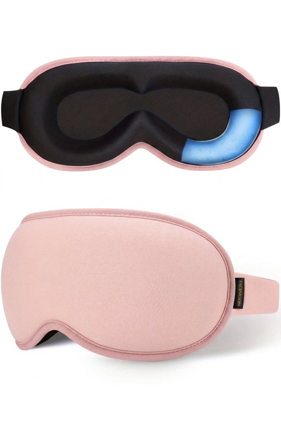 3D Cooling Eye Mask for Sleeping - Gel Eye Mask for Puffy Eyes, Migraines & Dark Circles Relief (Pink)