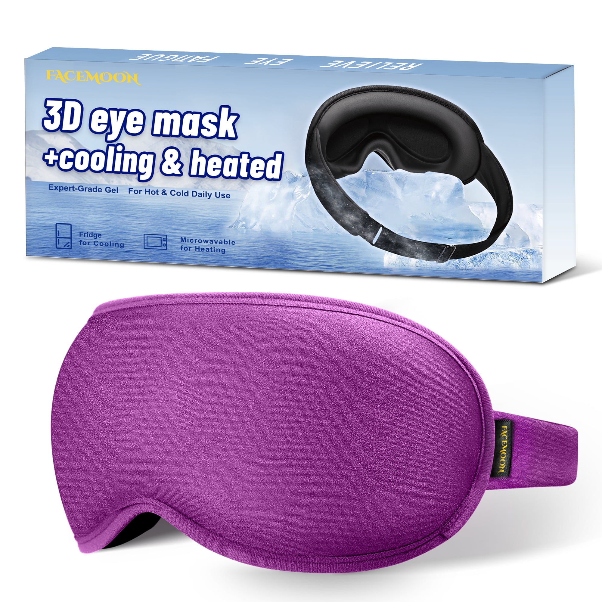FACEMOON 3D Gel Cooling Sleep Mask for Adults, 29*11.5*2.5cm