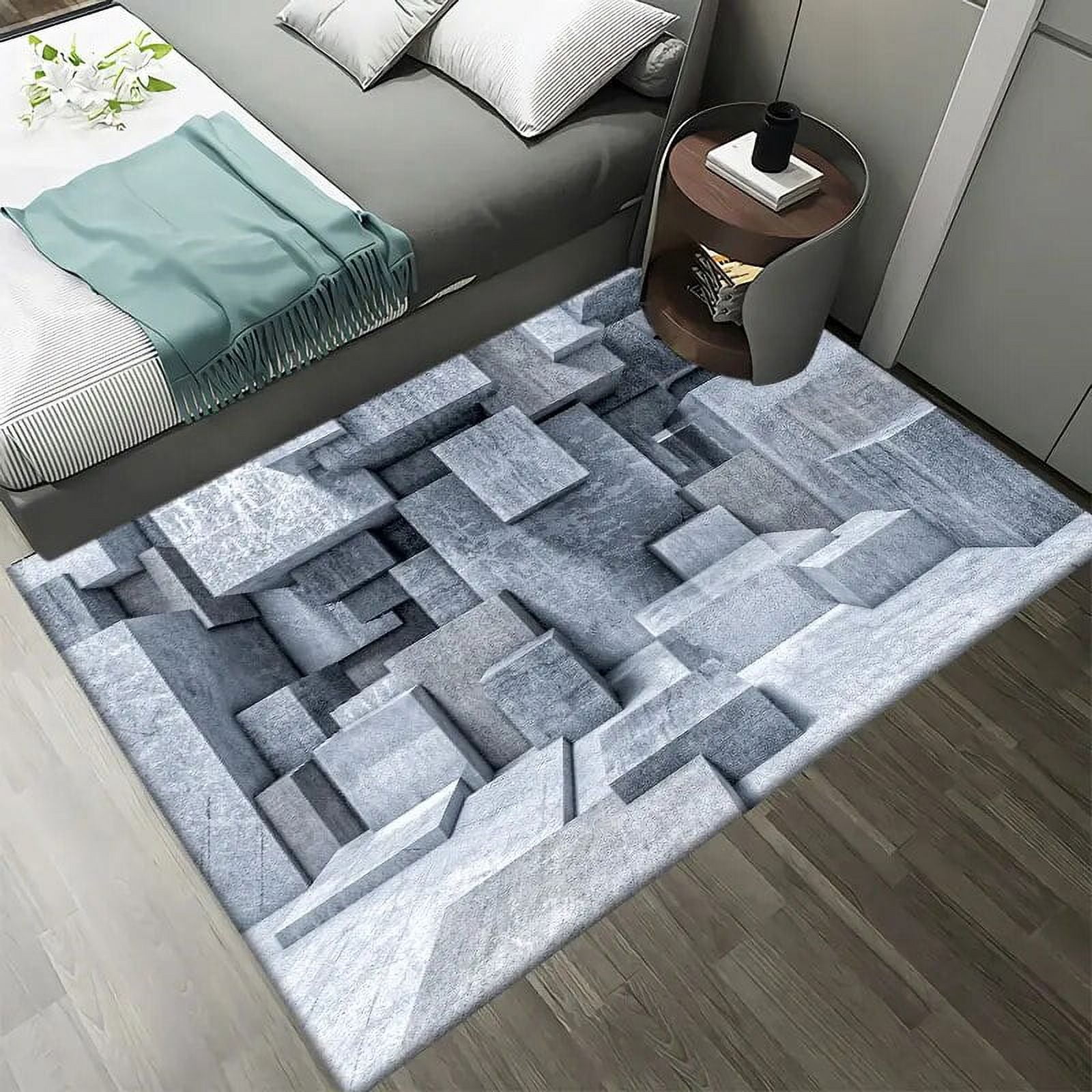 3D Geometric Abyss Print Carpet Living Room ration Rug Hallway Balcony ...