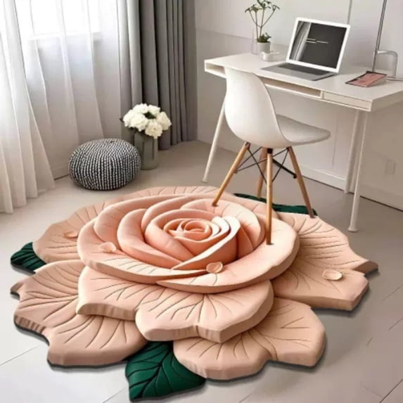 3D Geometric Pattern Doormat, 24x24 Inch Low Profile Scraper Rug for Mud Dirt and Water, Indoor Outdoor Entrance Floor Mat