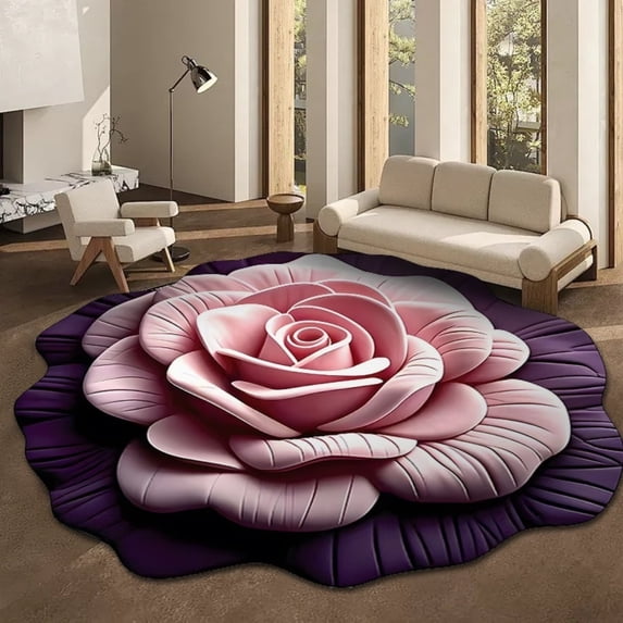 3D Geometric Pattern Doormat, 24x24 Inch Low Profile Scraper Rug for Mud Dirt and Water, Indoor Outdoor Entrance Floor Mat