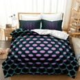 thumbnail image 1 of 3D Geometric Patterns Printed Softly Bedding Set Stereoscopic Dense Hole Warmly Duvet Cover Set 3Pcs with Pillow Cases, 1 of 7