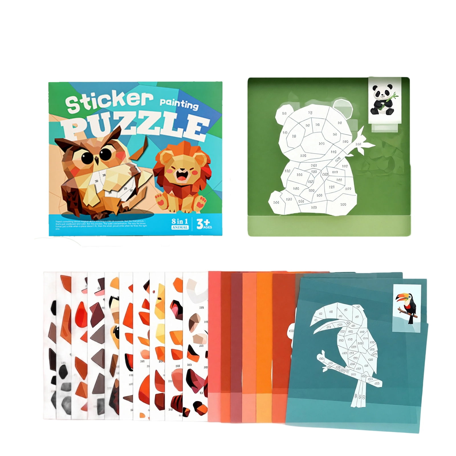 3D Geometric Sticker Puzzle Set, Creative DIY Sticker Art Kit Early ...