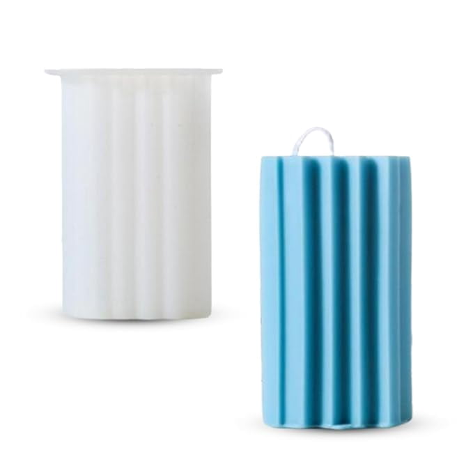 3D Geometrical Vertical Fluted Pillar Mould Silicone Candle Mold for Aromatherapy Candles Epoxy Resin Casting Handmade Wax Soaps Polymer Clay DIY Art Crafts Supplies Home Decoration