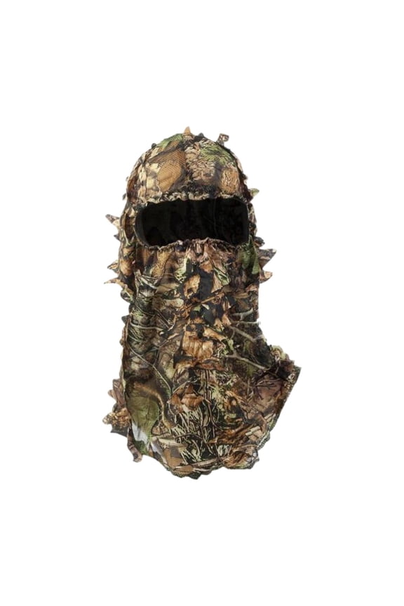 3D Ghillie Headwear Adult Face Unisex Disguise Lightweight Leafy Hat for Jungle Photography Turkey Brown